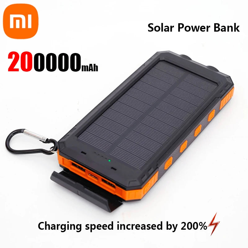 Solar Power Bank Portable Large Capacity Charger Compatible with IOS Android USB-A and USB-C Fast Charging